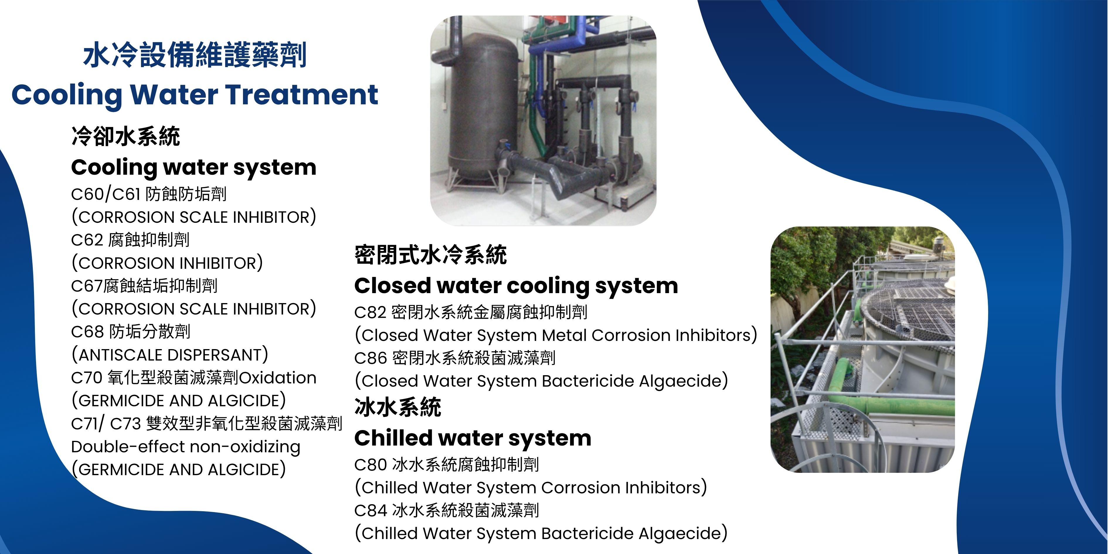 力水企業-水冷設備維護藥劑（冷卻水藥劑、殺菌滅藻劑）
